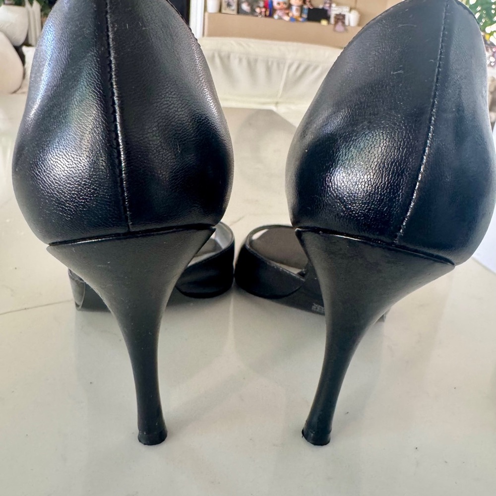 Cathy Jean Black Open-Toe Heels - Picture 9 of 11